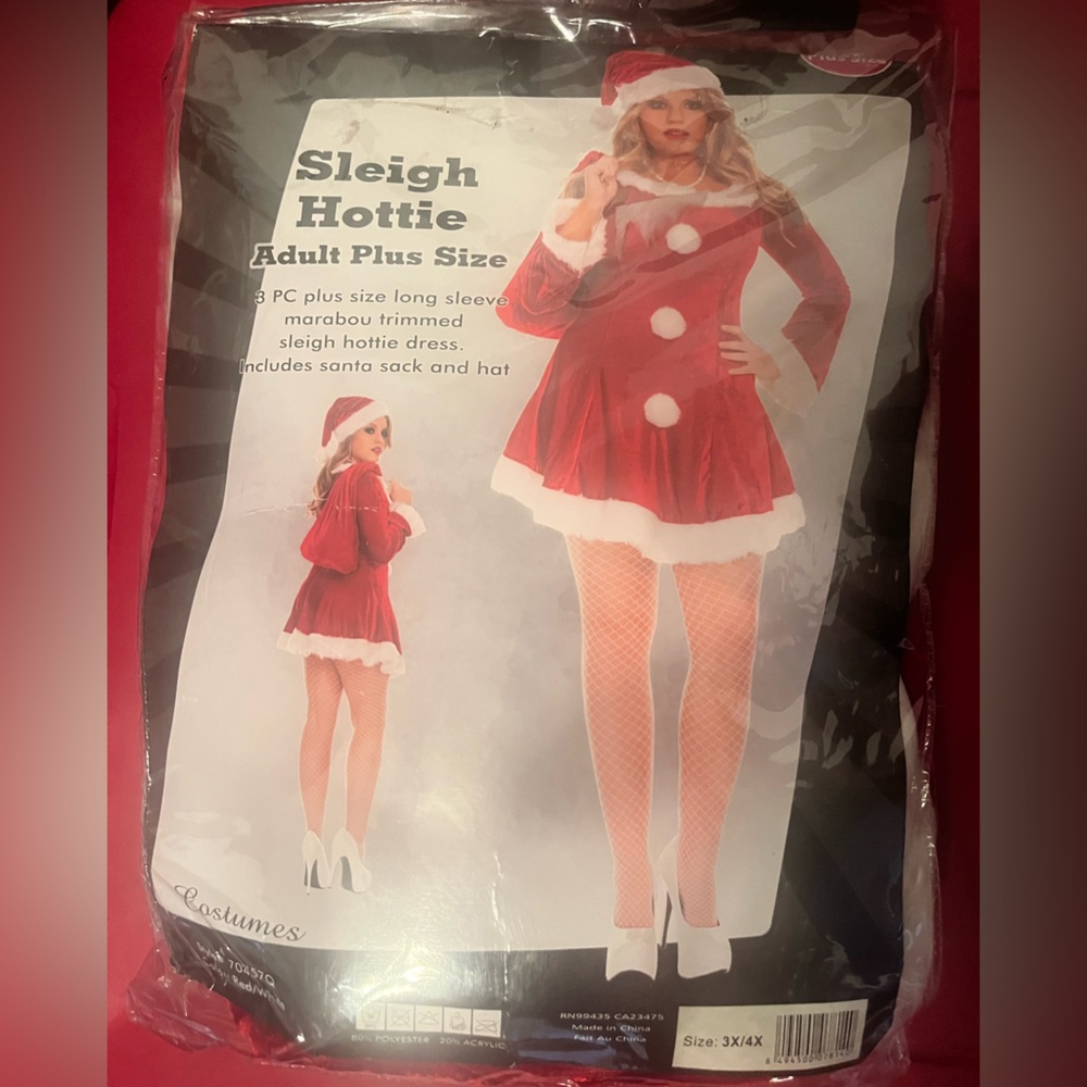 Red Santa Costume Dress with wig